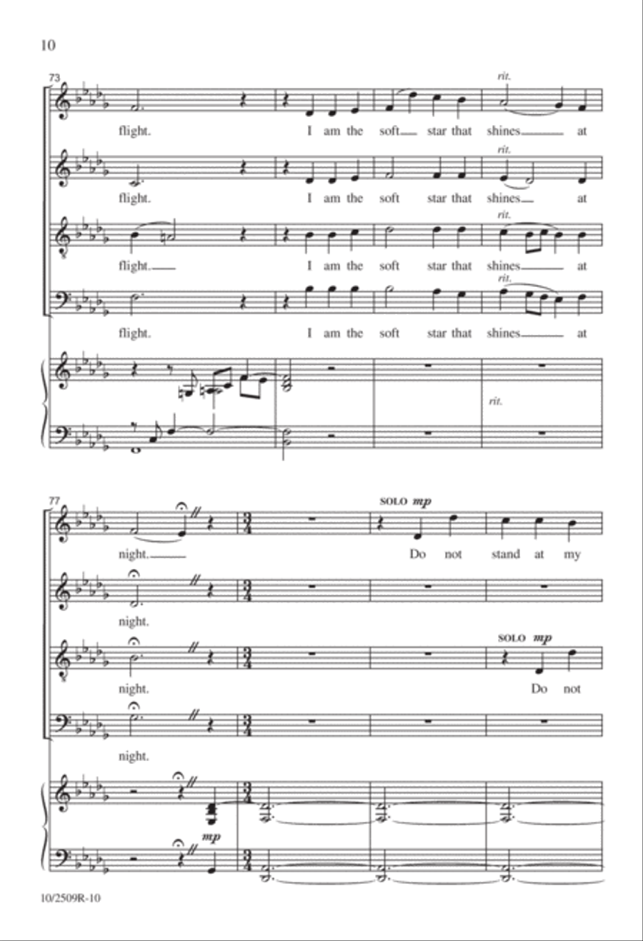 Do Not Stand at My Grave and Weep 4-Part scores gallery preview page 10