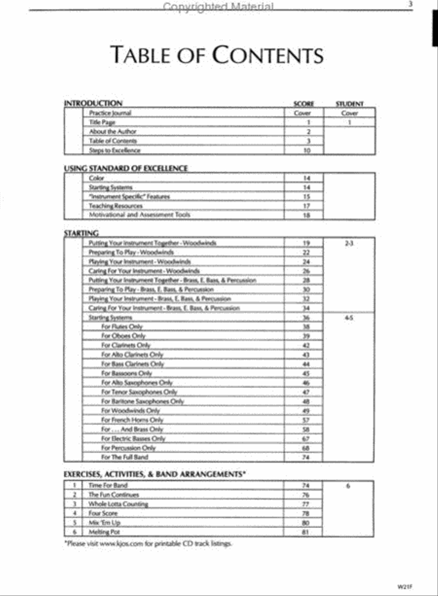 Standard of Excellence Book 1 (Score) Concert Band Methods scores gallery preview page 2