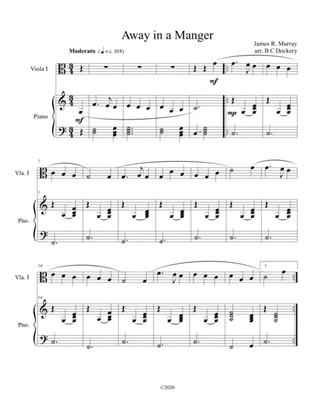 Away in a Manger (viola solo) with optional piano accompaniment