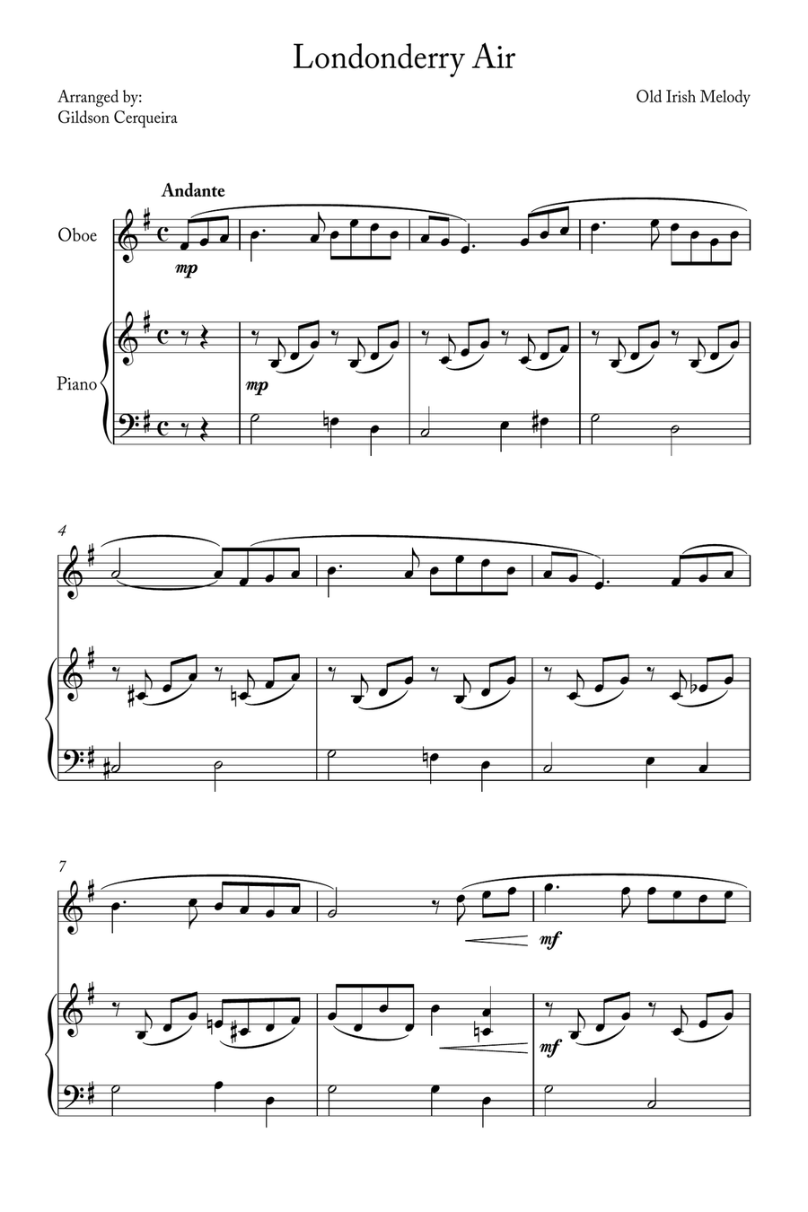 Londonderry Air Chamber Music scores gallery preview page 1