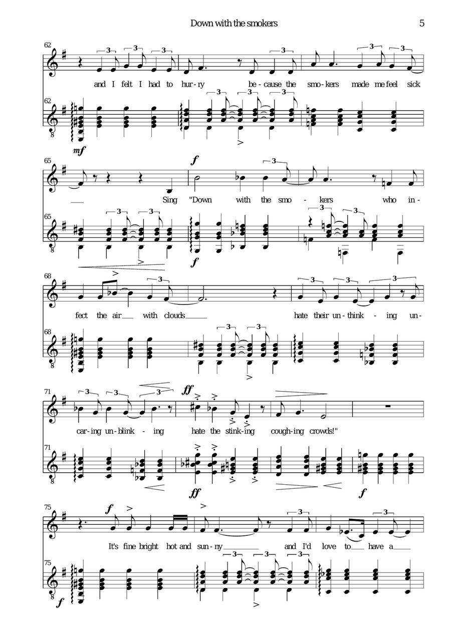 Down with the Smokers for voice and guitar Vocal Duet scores gallery preview page 5