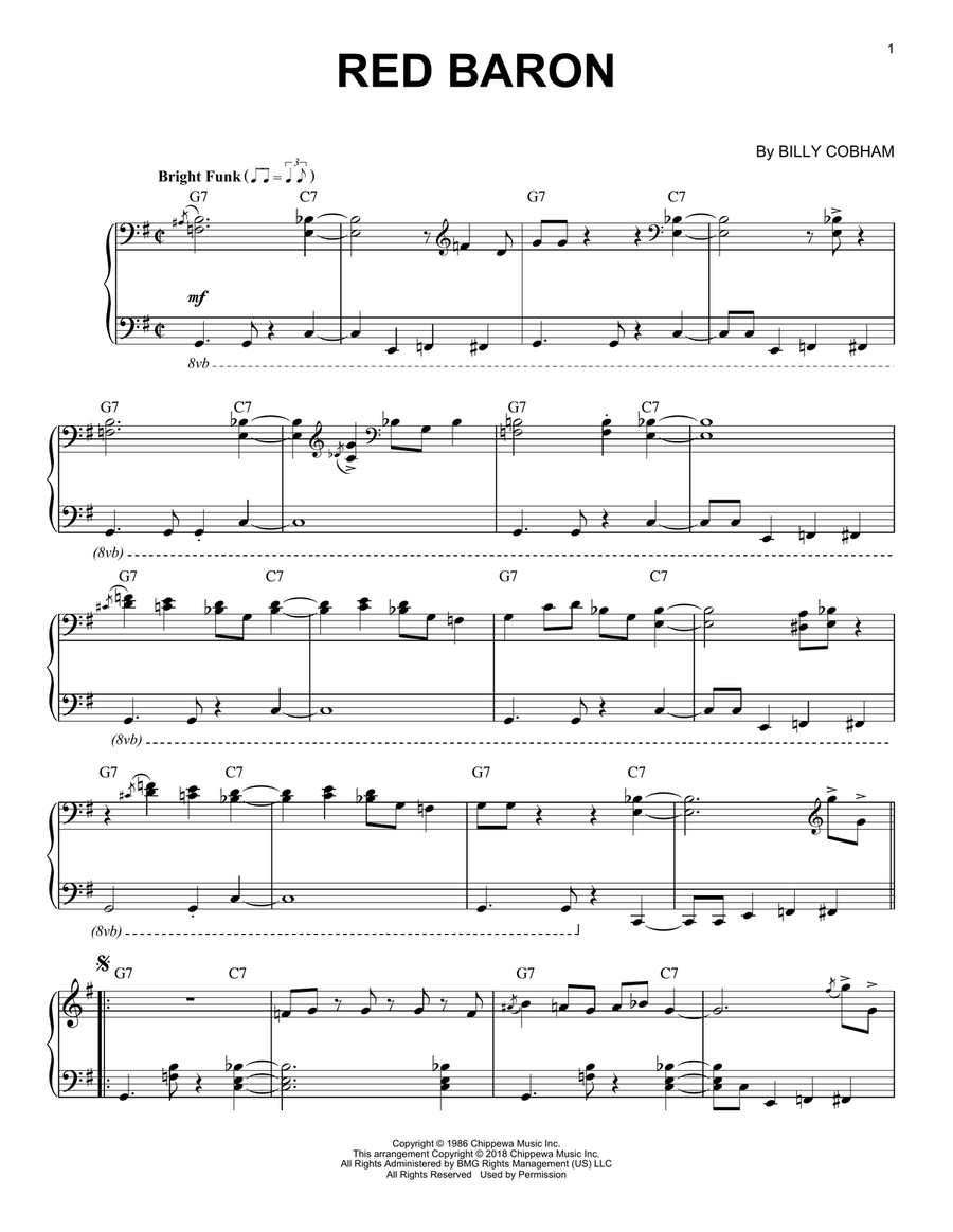 Red Baron Piano Solo scores gallery preview page 1