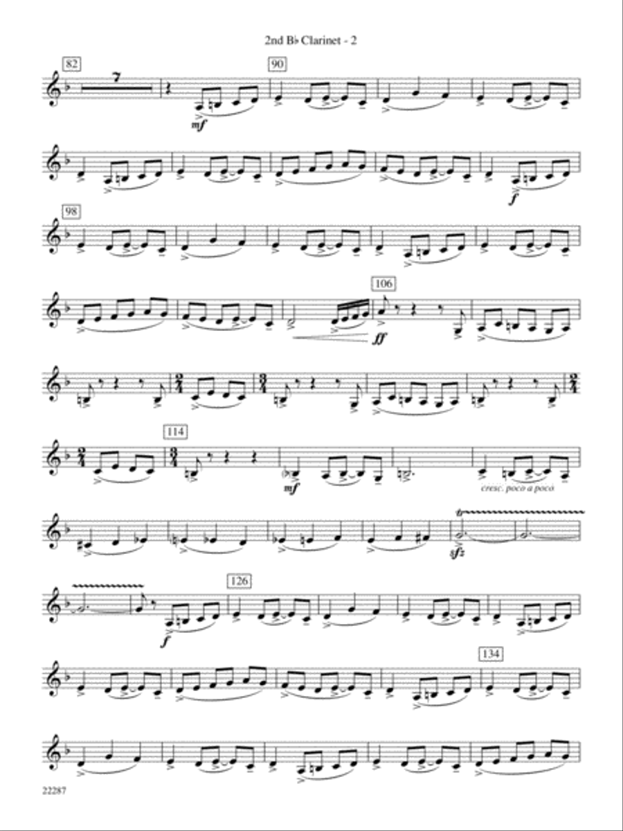 Primordial Overture: 2nd B-flat Clarinet Concert Band scores gallery preview page 2
