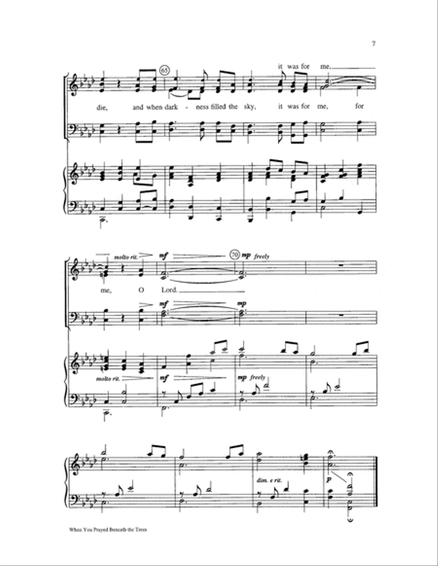 When You Prayed Beneath the Trees 4-Part scores gallery preview page 7