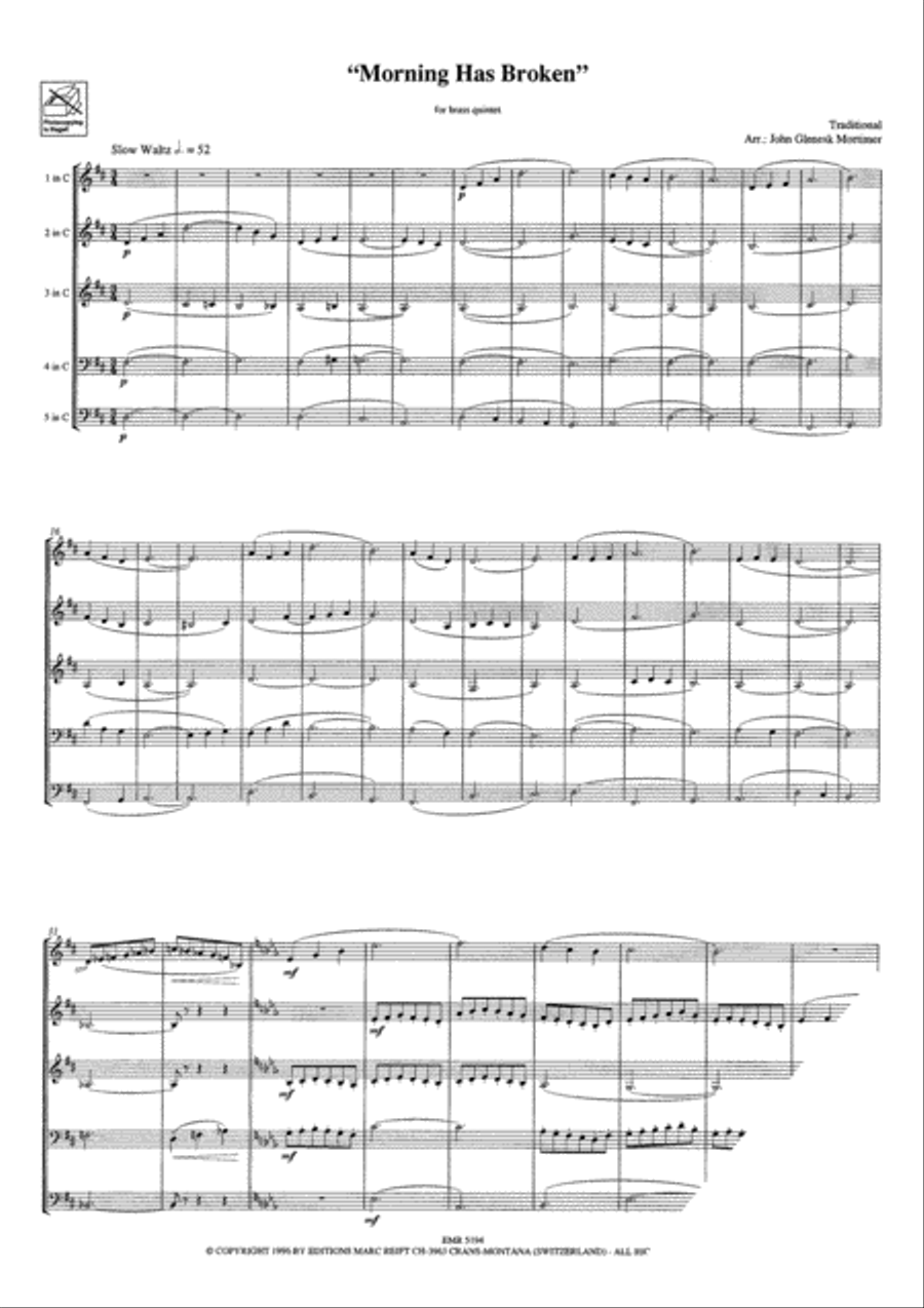 Morning Has Broken Brass Ensemble scores gallery preview page 3