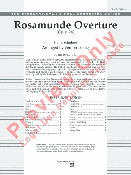 Rosamunde Overture, Opus 26