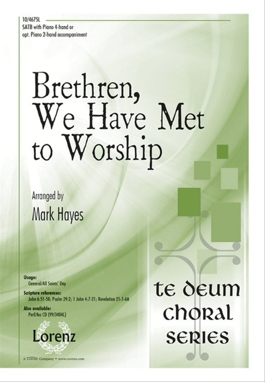 Brethren, We Have Met to Worship 4-Part scores gallery preview page 1