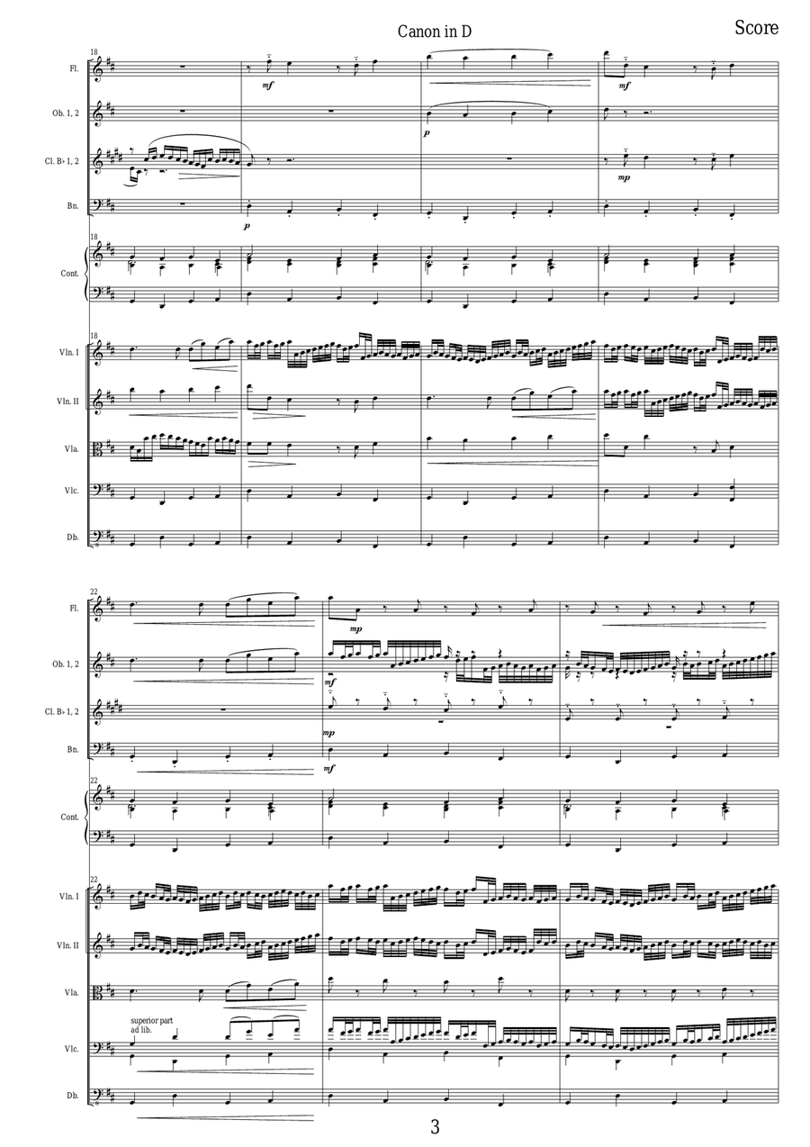 Canon in D - Full Orchestra version Chamber Orchestra scores gallery preview page 4