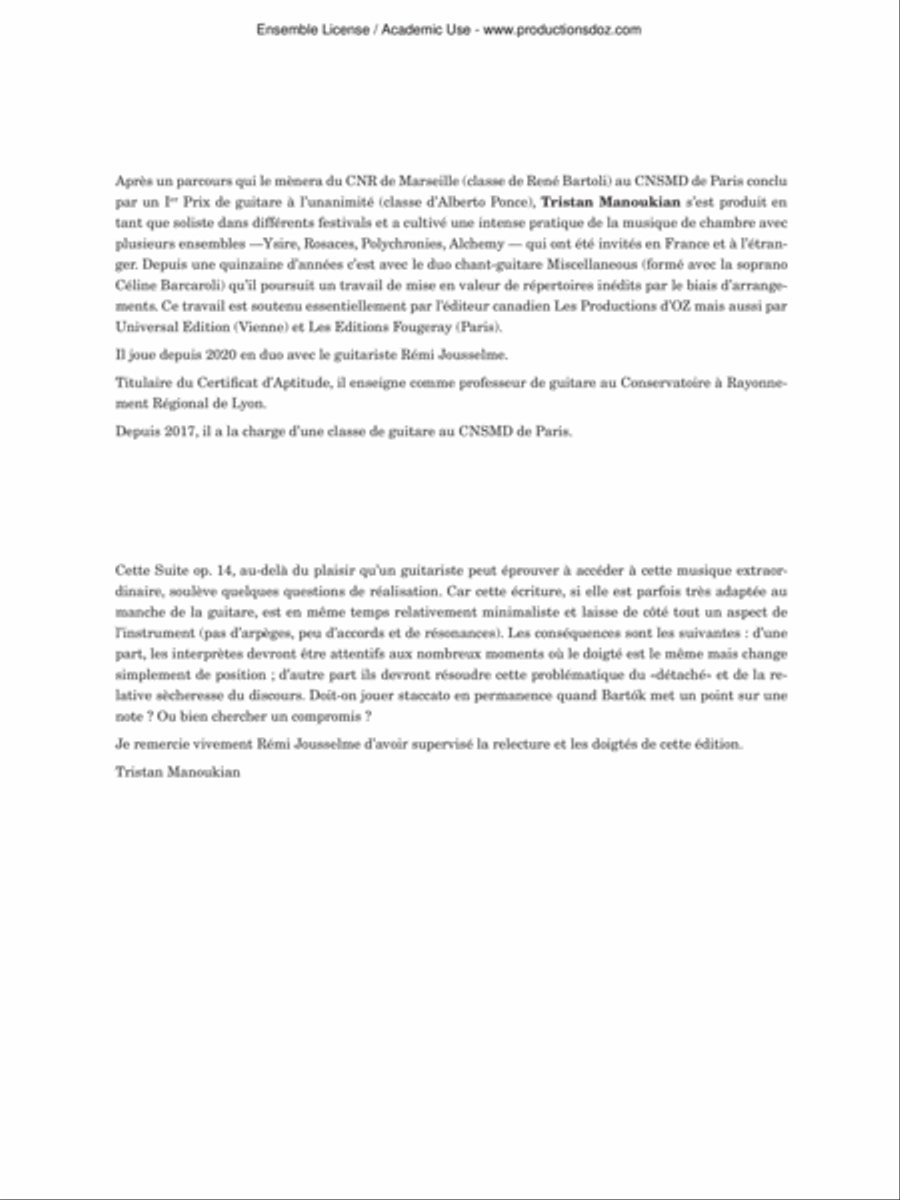 Suite, Opus 14 Classical Guitar scores gallery preview page 2