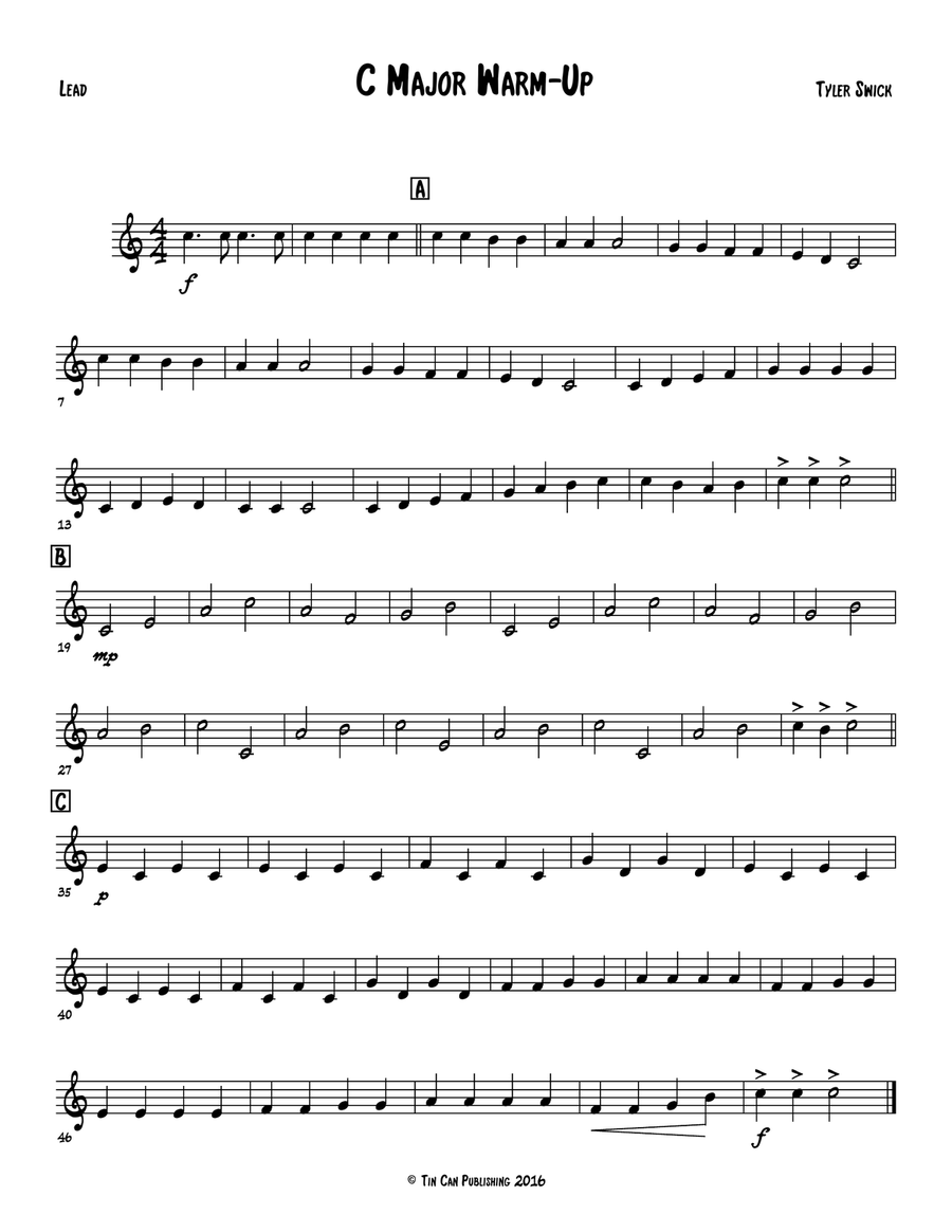 C Major Warm-Up for Steel Band Steel Drum Band scores gallery preview page 4