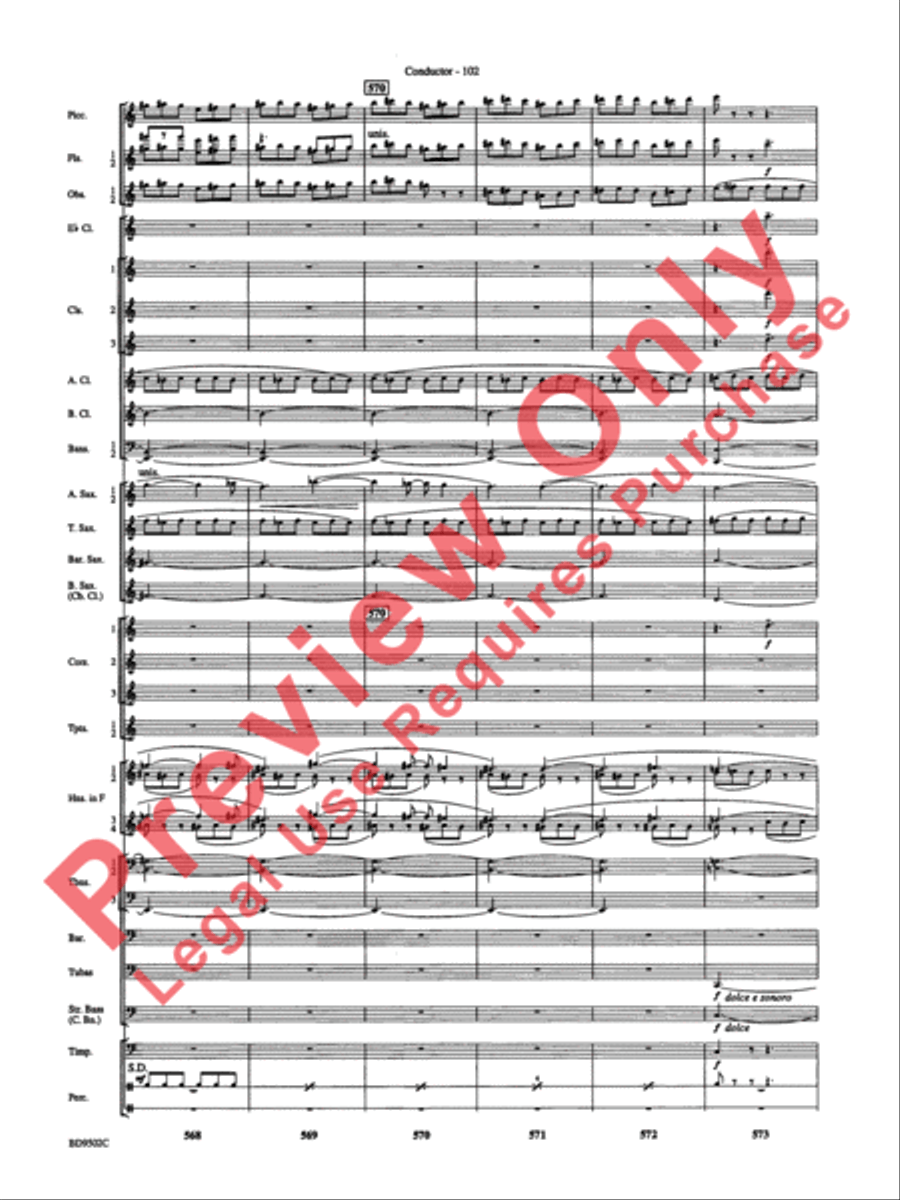 Symphony No. 3 for Band Concert Band scores gallery preview page 105