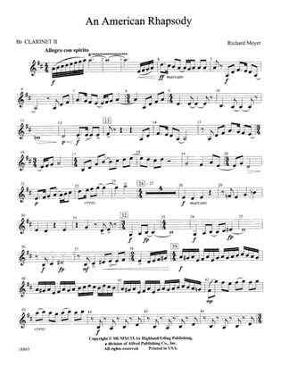 An American Rhapsody: 2nd B-flat Clarinet
