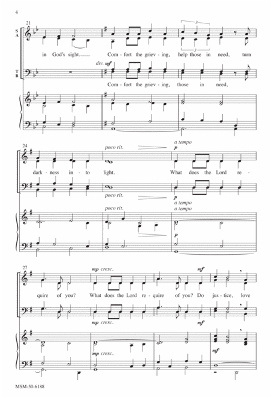 What Does the Lord Require of You? 4-Part scores gallery preview page 3