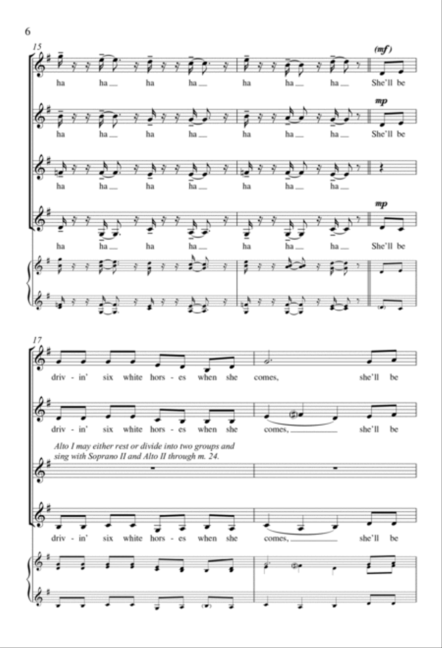 She'll Be Comin' 'Round the Mountain SSAA scores gallery preview page 5