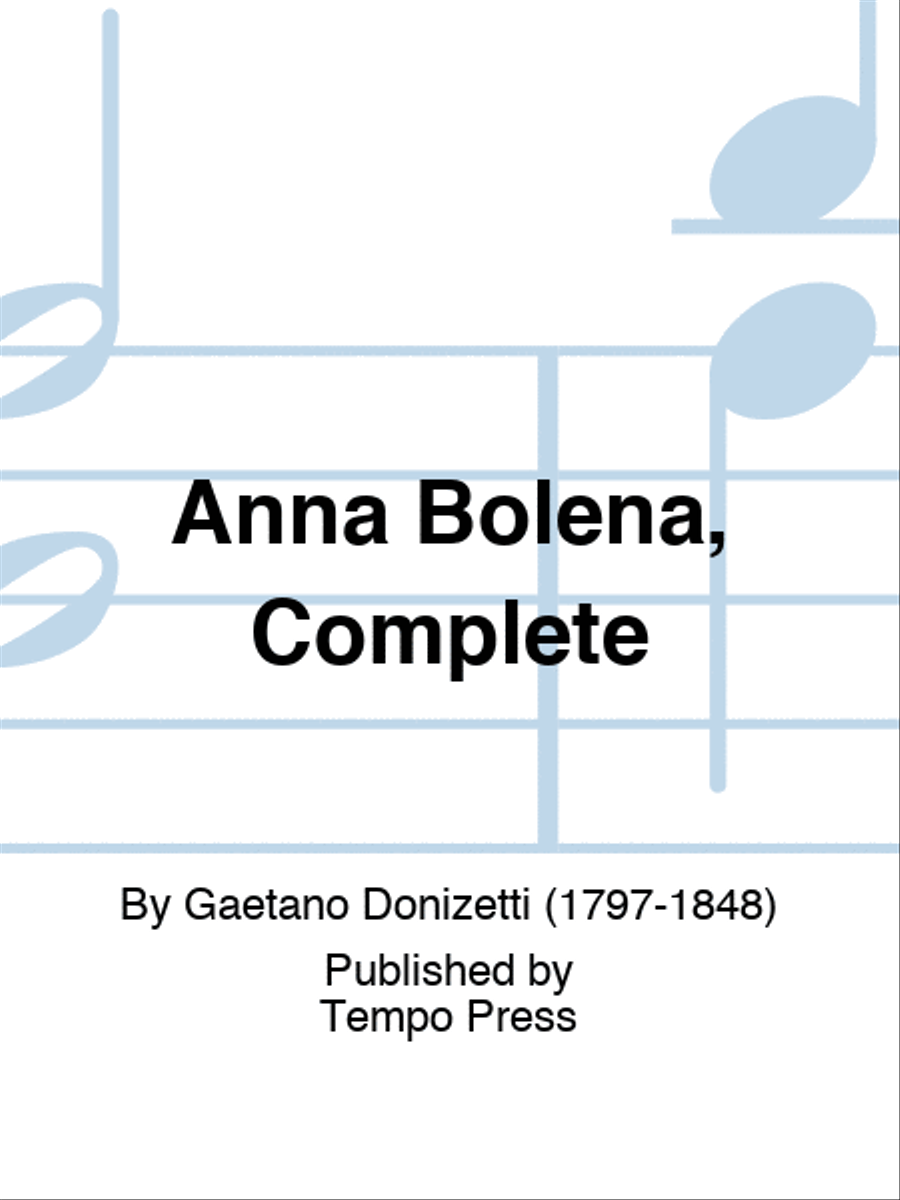 Anna Bolena, Complete 4-Part scores gallery preview page 1