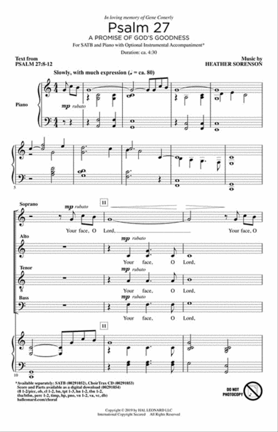 Psalm 27 4-Part scores gallery preview page 2