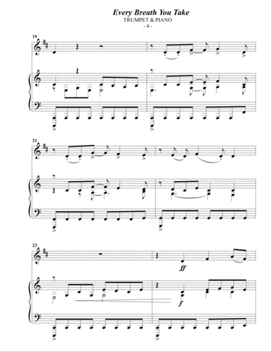 Every Breath You Take B-Flat Trumpet scores gallery preview page 4