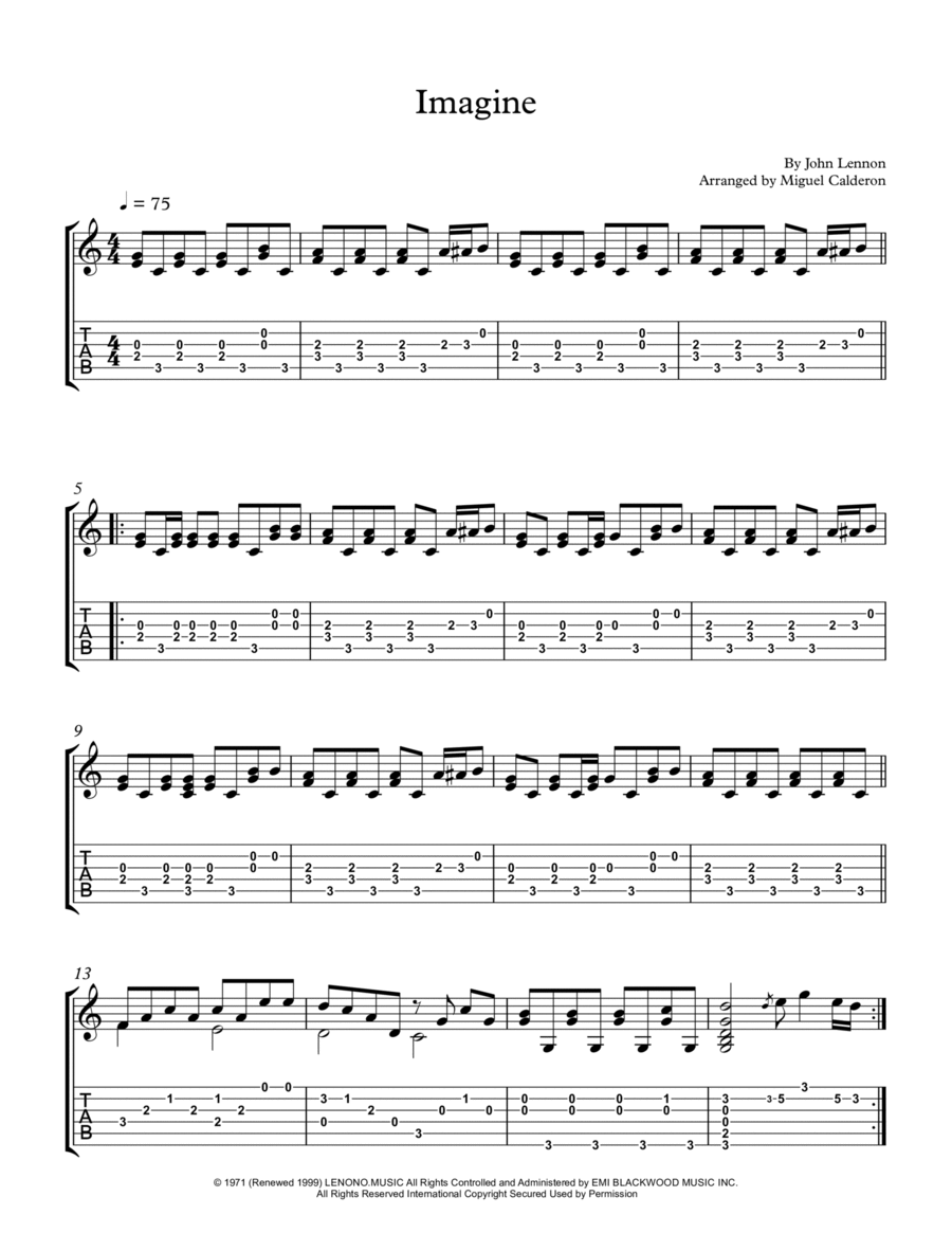 Imagine Electric Guitar scores gallery preview page 1