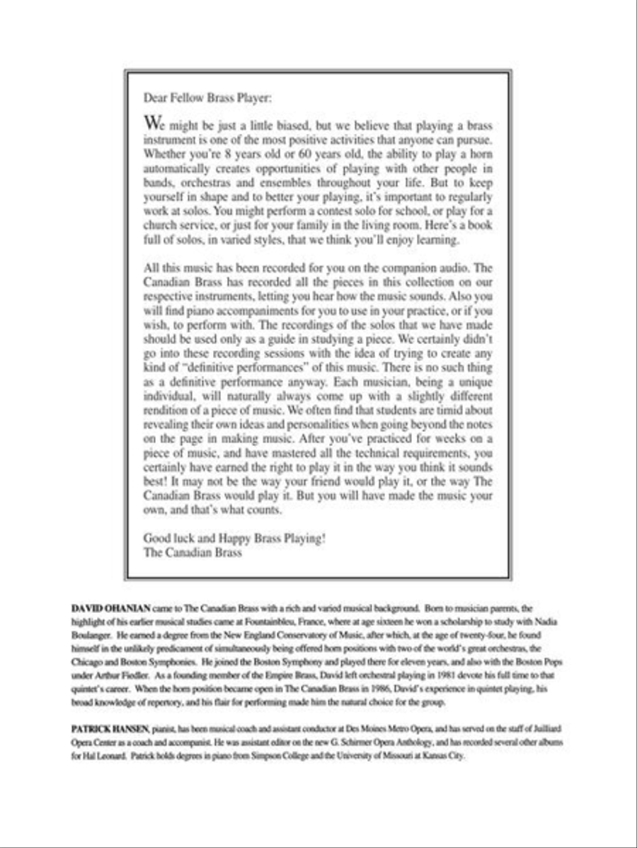 Canadian Brass Book of Beginning Horn Solos Piano scores gallery preview page 4