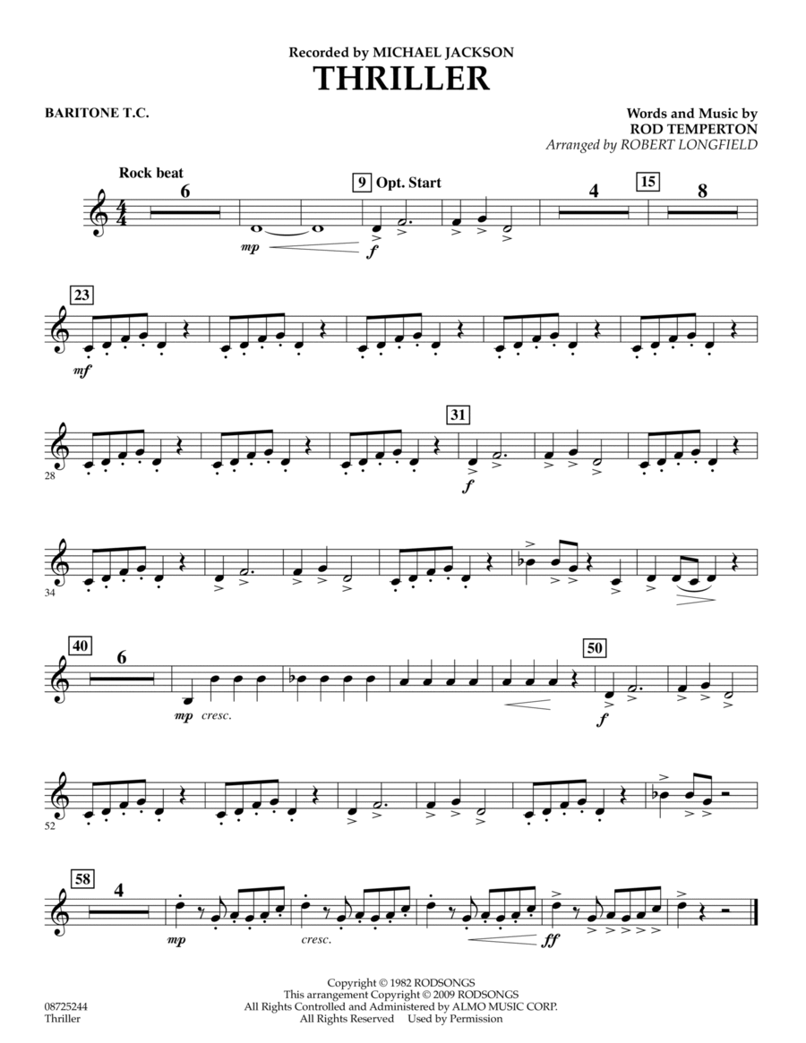 Thriller - Baritone T.C. Baritone Horn TC scores gallery preview page 1