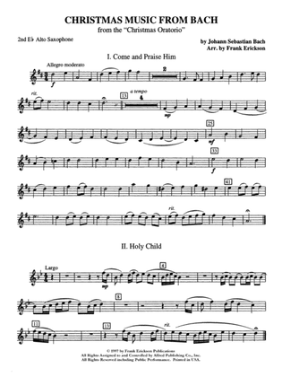 Christmas Music from Bach: 2nd E-flat Alto Saxophone