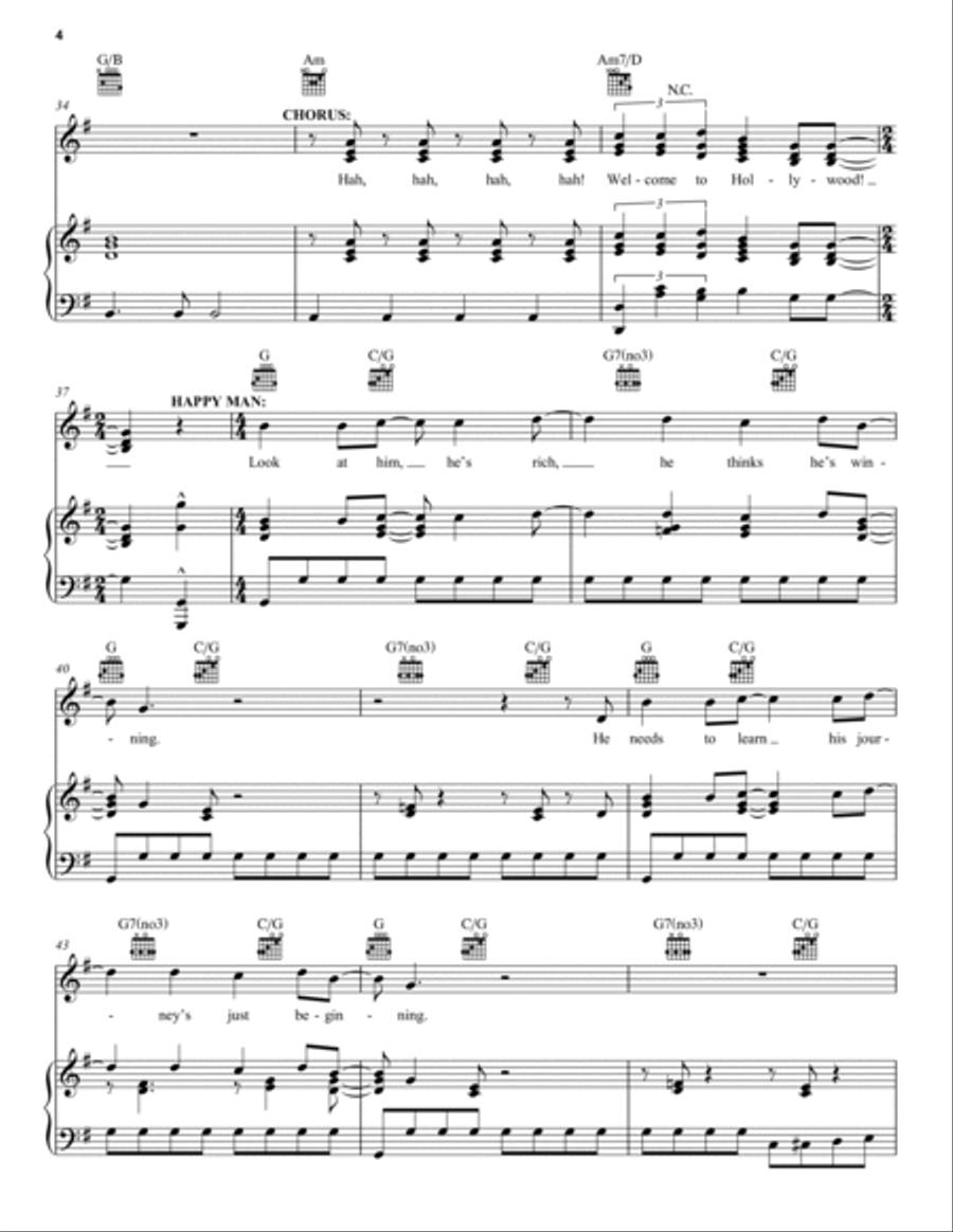 Welcome To Hollywood (from Pretty Woman: The Musical) Piano, Vocal, Guitar scores gallery preview page 4