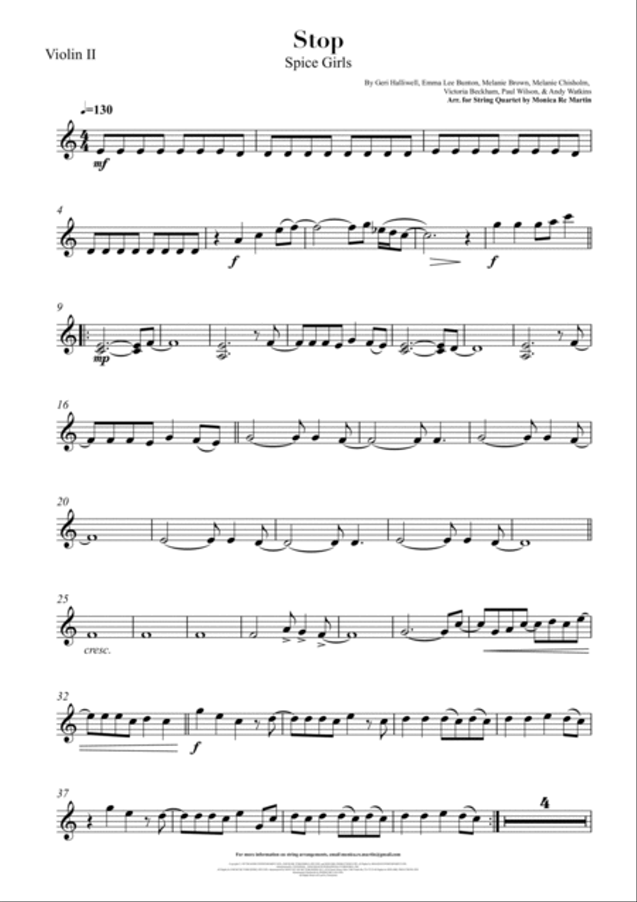 Stop Stop String Quartet scores gallery preview page 5