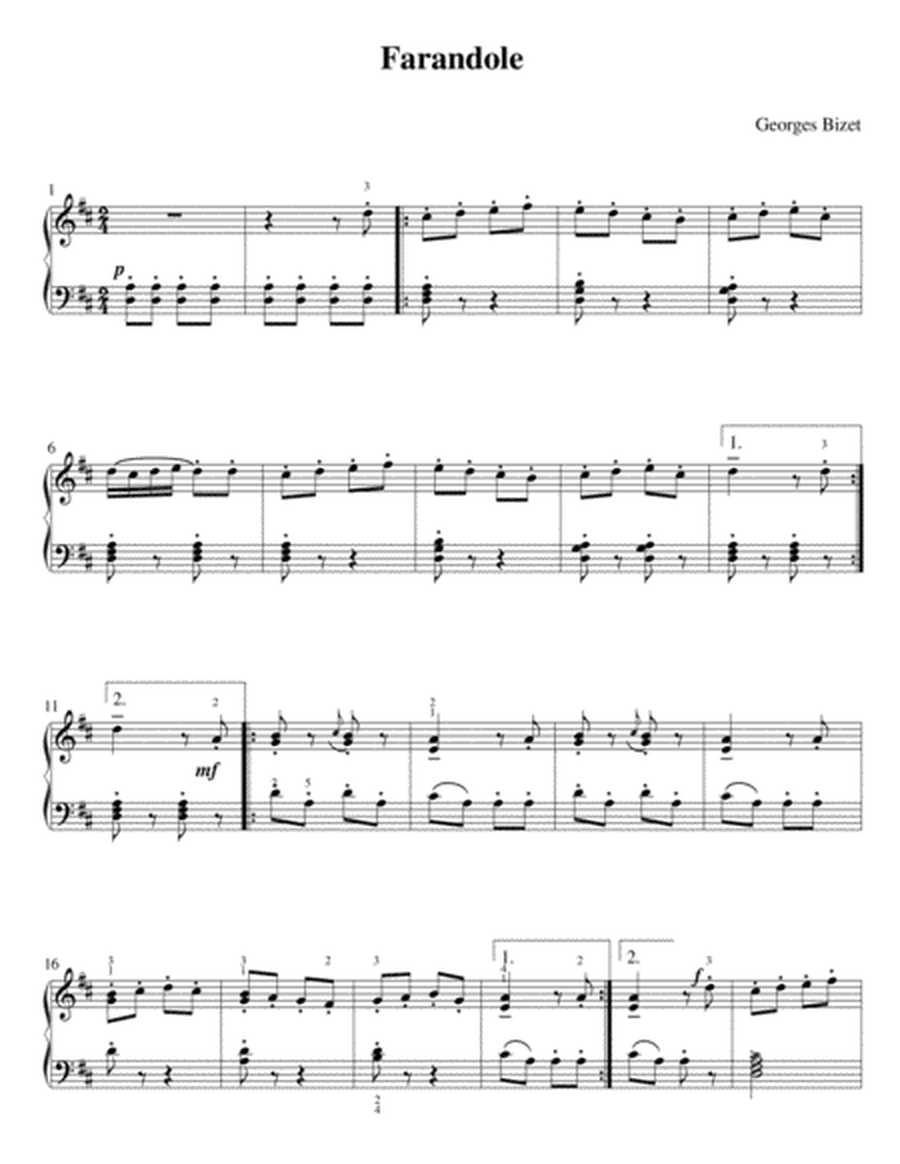 Bizet - Farandole (Easy piano arrangement) image number null