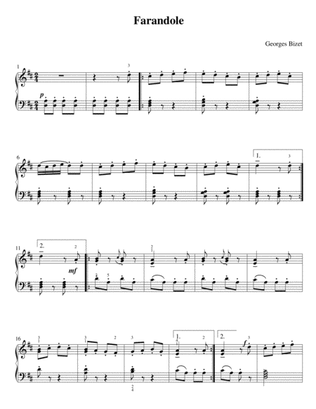 Bizet - Farandole (Easy piano arrangement)