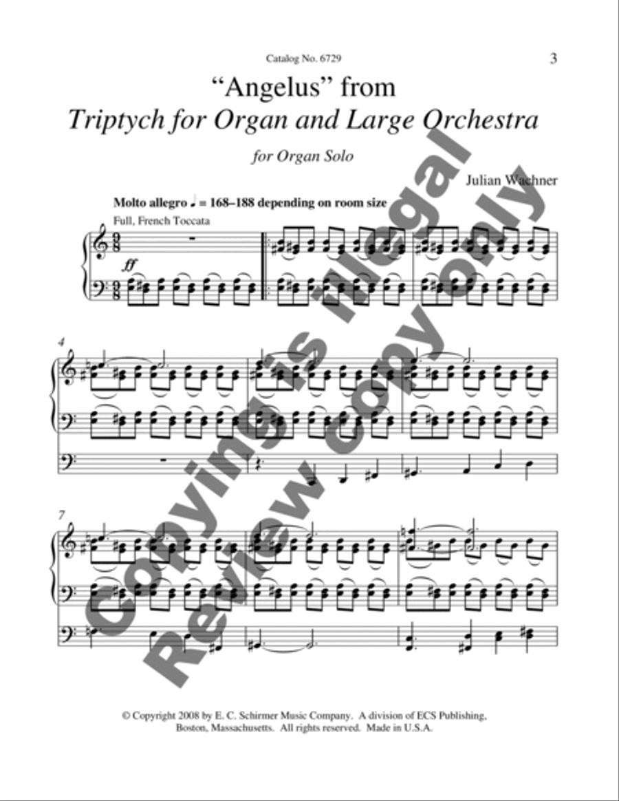 Triptych for Organ and Orchestra: Angelus Organ Solo scores gallery preview page 8