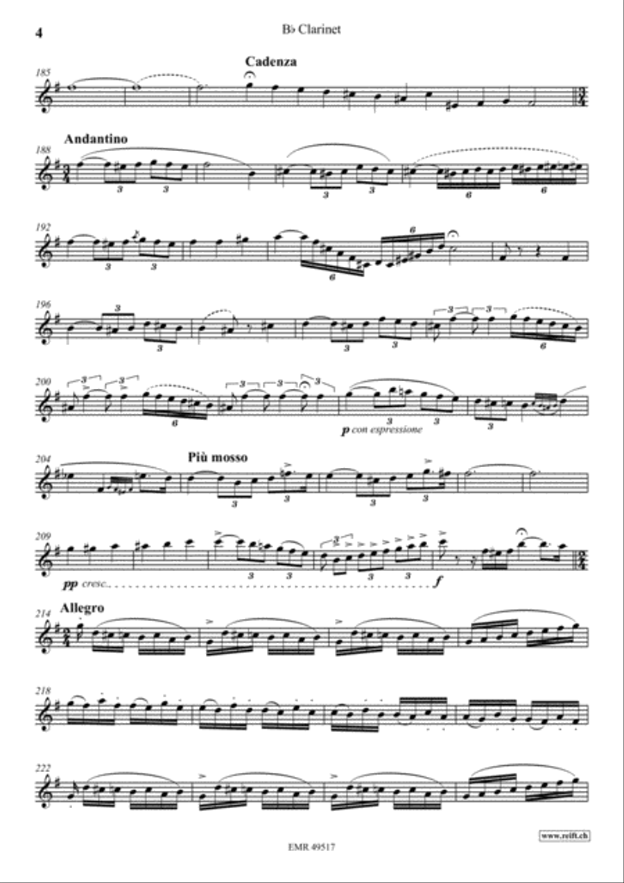 Concerto No. 2 Clarinet Solo scores gallery preview page 5
