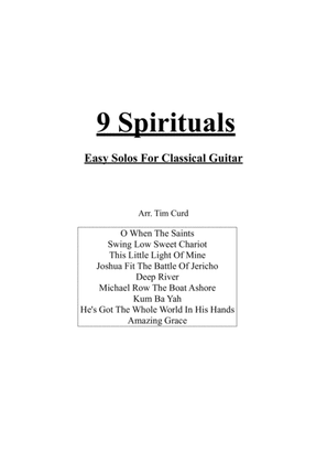 Book cover for 9 Spirituals, For Classical Guitar