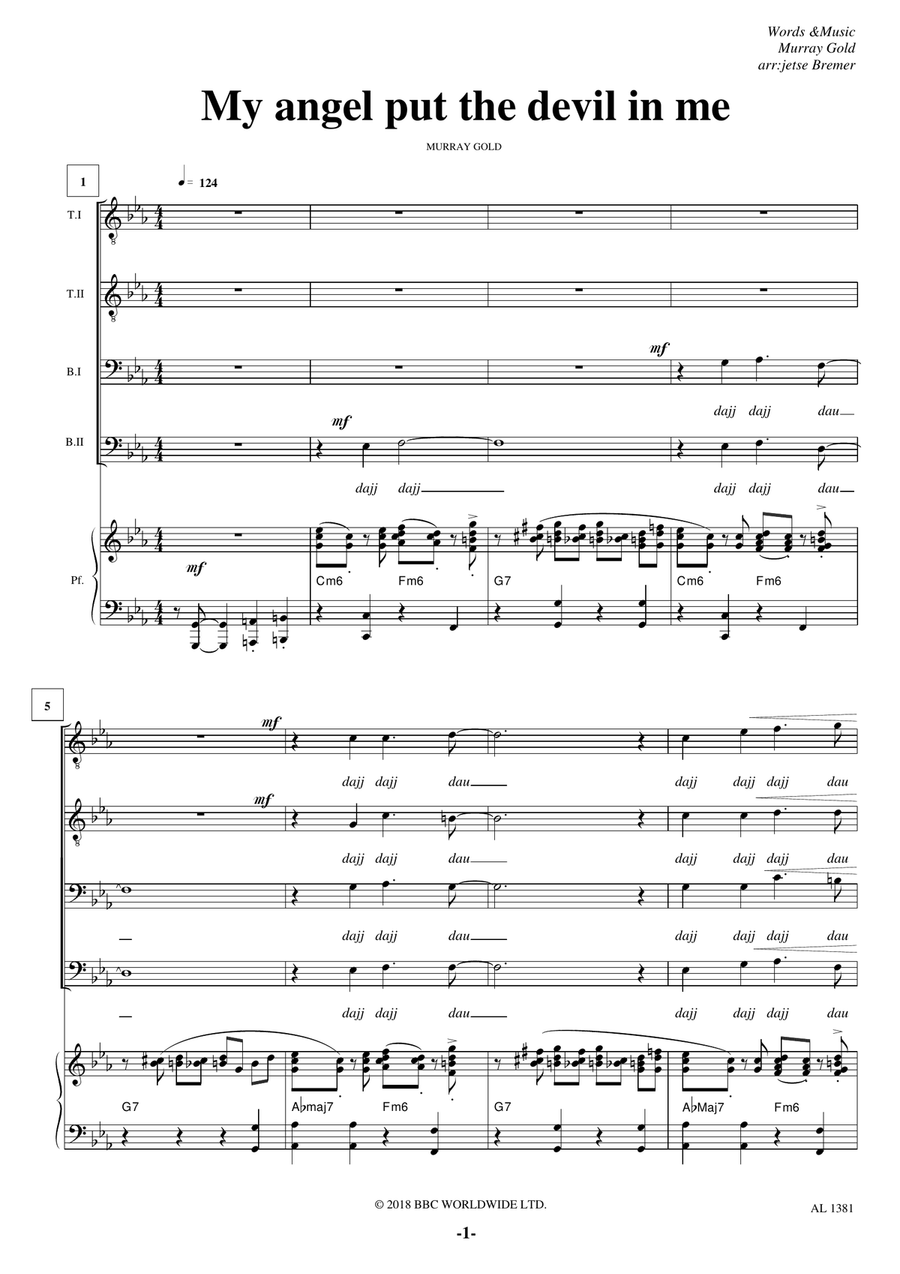 My Angel Put The Devil In Me TTBB scores gallery preview page 1