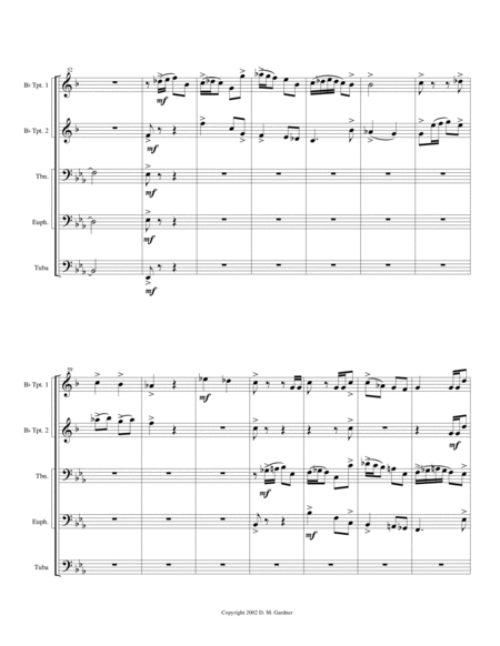 Fanfare con Spirito for Brass Quintet (2 Bb Trumpets, Trombone, Euphonium, Tuba) image number null