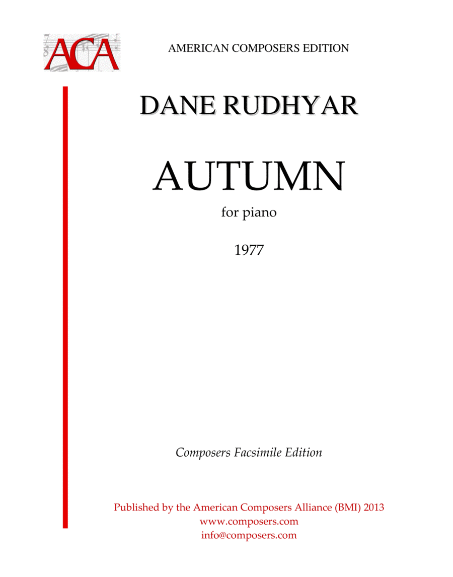 [Rudhyar] Autumn Piano Solo scores gallery preview page 1