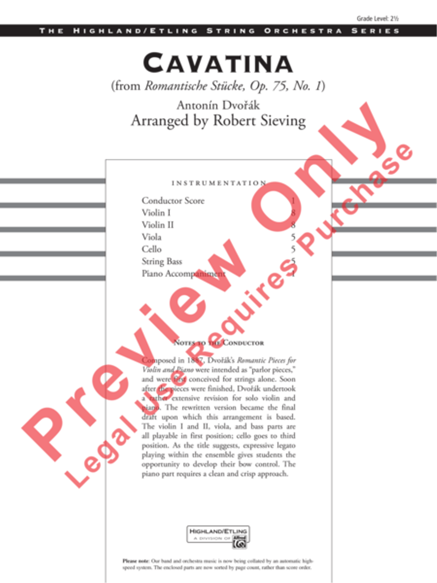 Cavatina String Orchestra scores gallery preview page 2