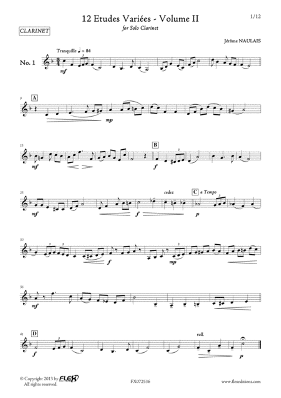 12 Etudes Variees - Volume II B-Flat Clarinet scores gallery preview page 2