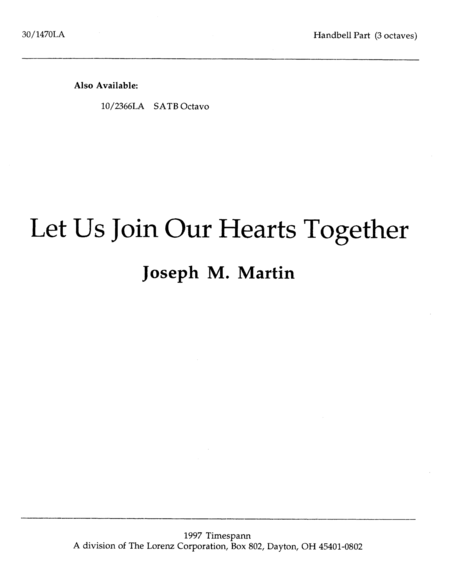 Let Us Join Our Hearts Together - HB