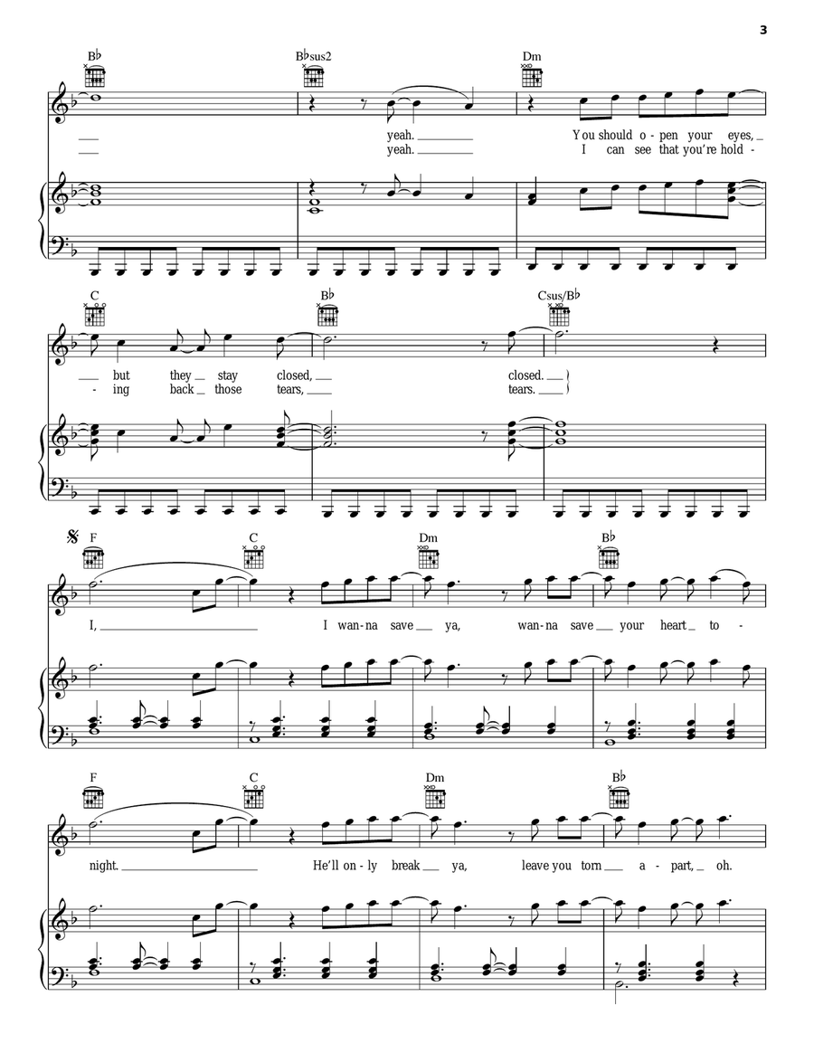Save You Tonight Save You Tonight Piano, Vocal, Guitar scores gallery preview page 3