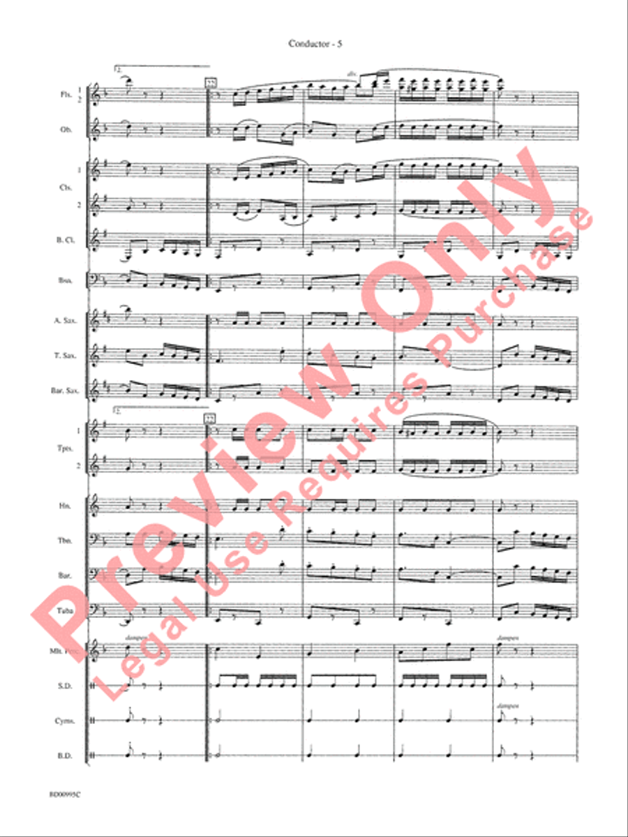 Rolling Thunder (Concert March) Concert Band scores gallery preview page 8