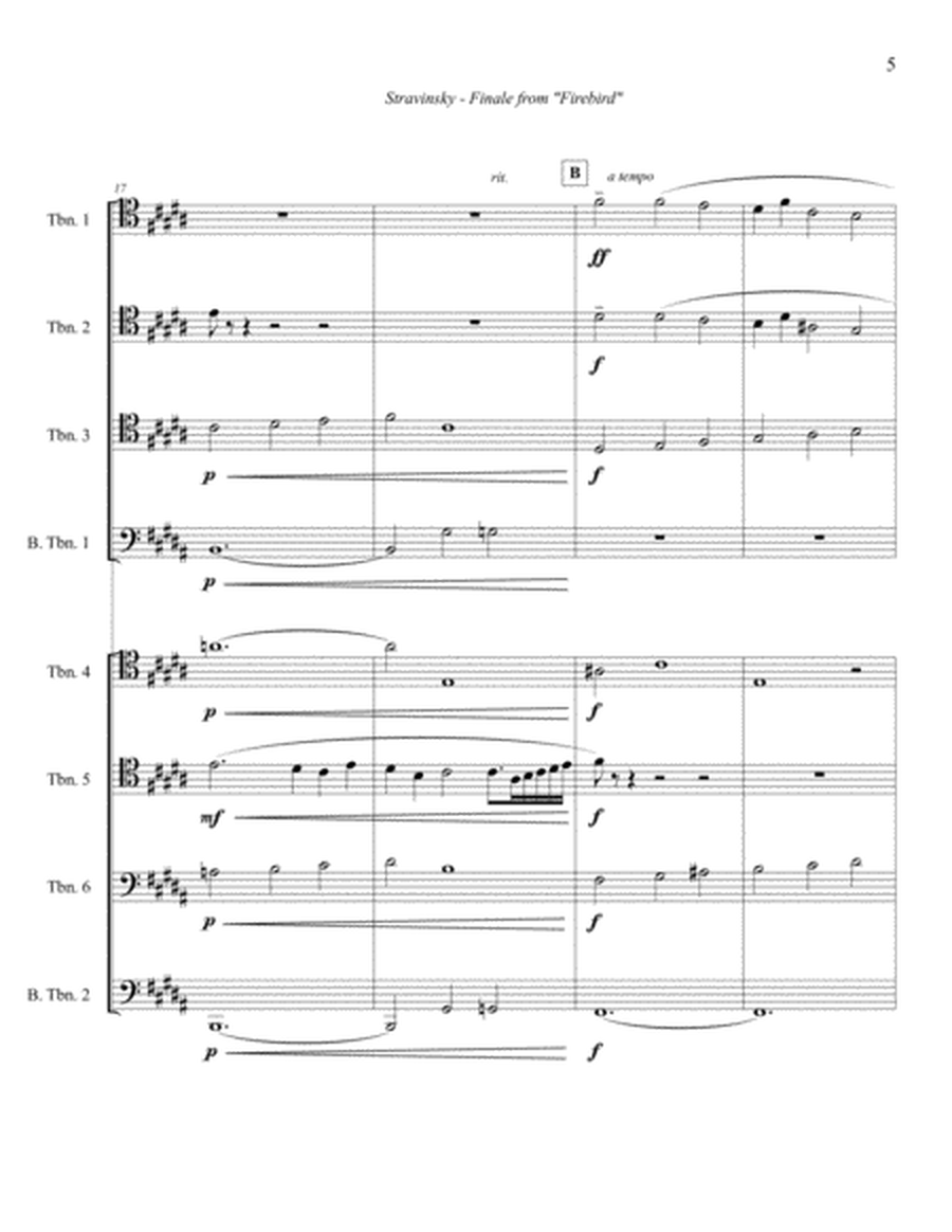 Finale from The Firebird for Trombone Octet