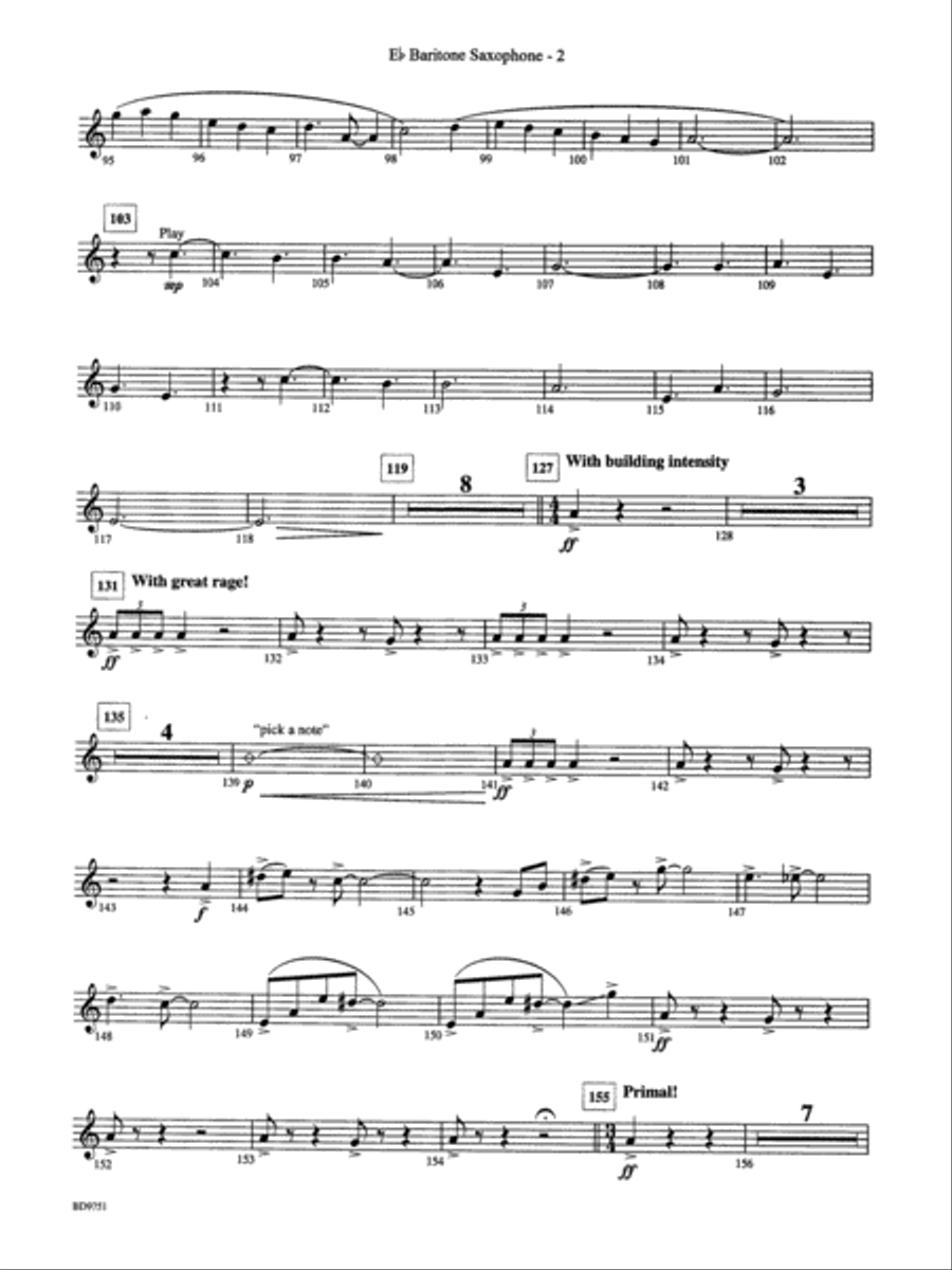 Purgatorio (from The Divine Comedy): E-flat Baritone Saxophone Concert Band scores gallery preview page 2