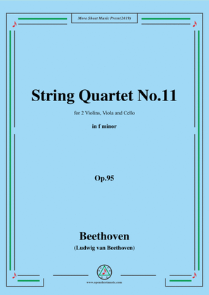 Book cover for Beethoven-String Quartet No.11 in f minor,Op.95