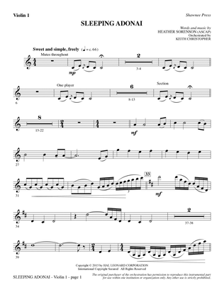 Sleeping Adonai - Violin 1