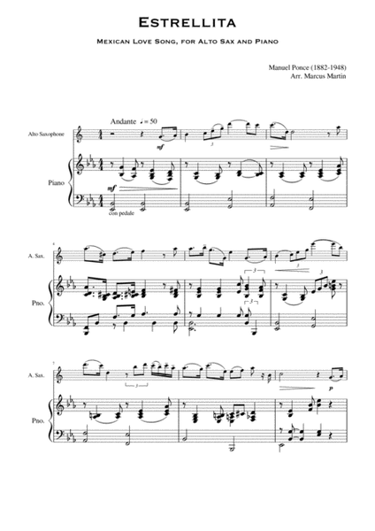 Estrellita for Alto Sax and Piano