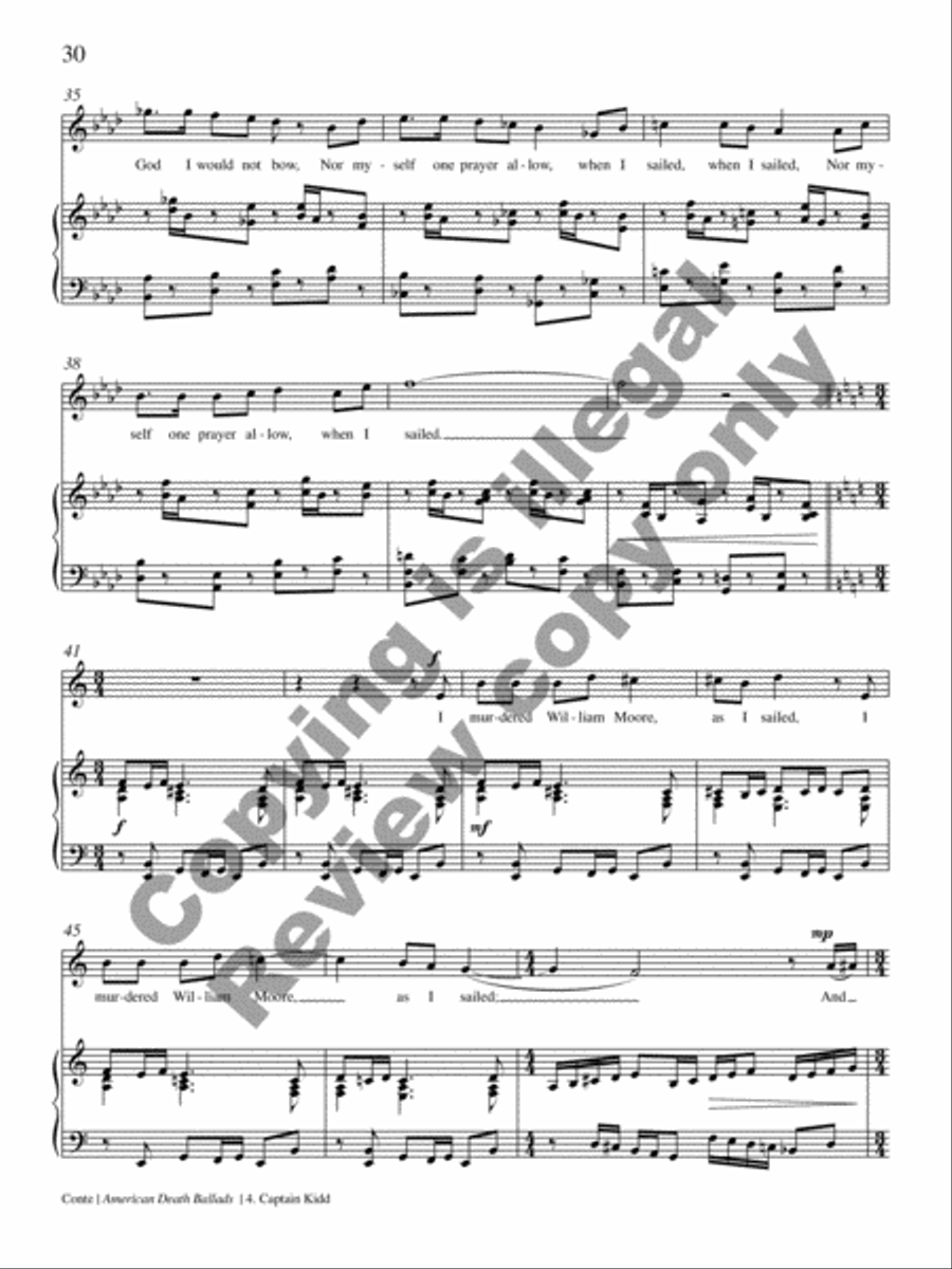 American Death Ballads (Piano/Vocal Score) High Voice scores gallery preview page 42
