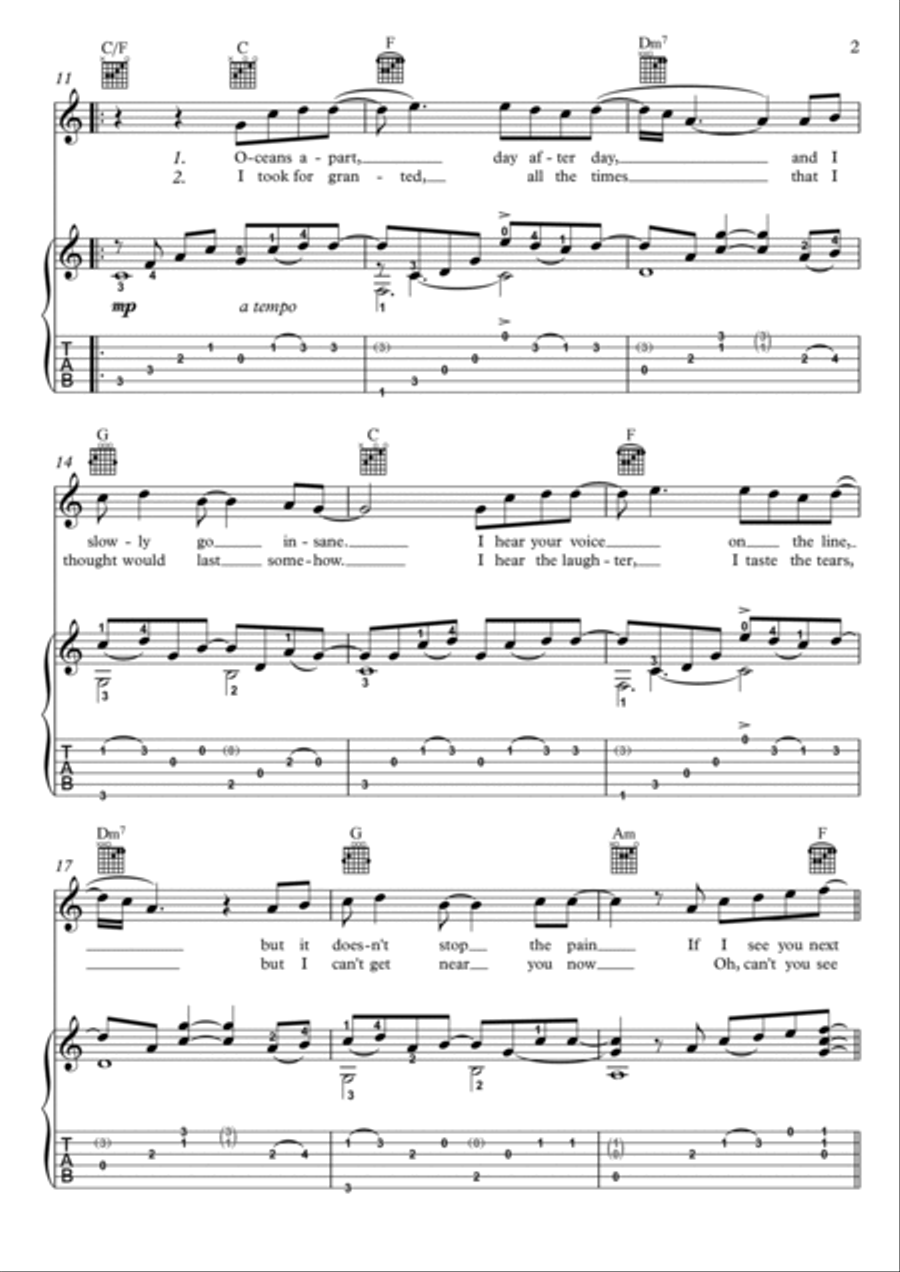 Right Here Waiting Electric Guitar scores gallery preview page 2