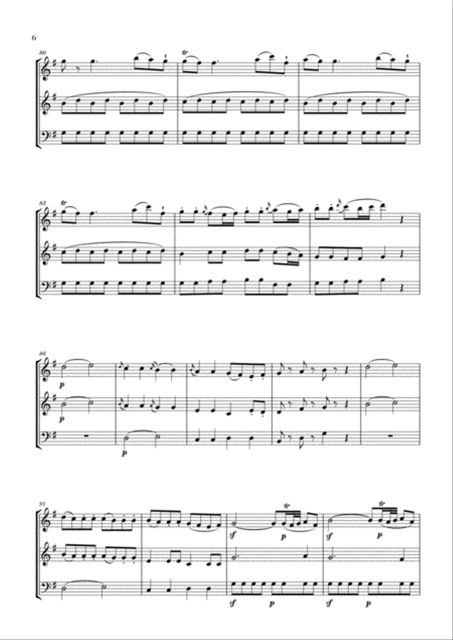 Eine Kleine Nachtmusik for 2 Oboes and Bassoon Woodwind Trio scores gallery preview page 6