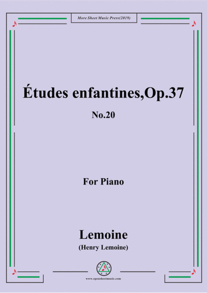 Lemoine-Études enfantines(Etudes) ,Op.37, No.20 image number null