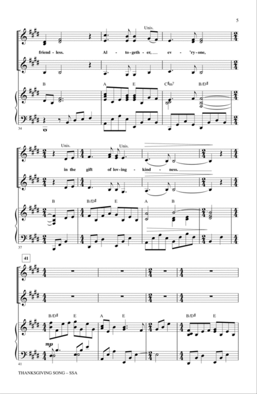 Thanksgiving Song (arr. John Purifoy)